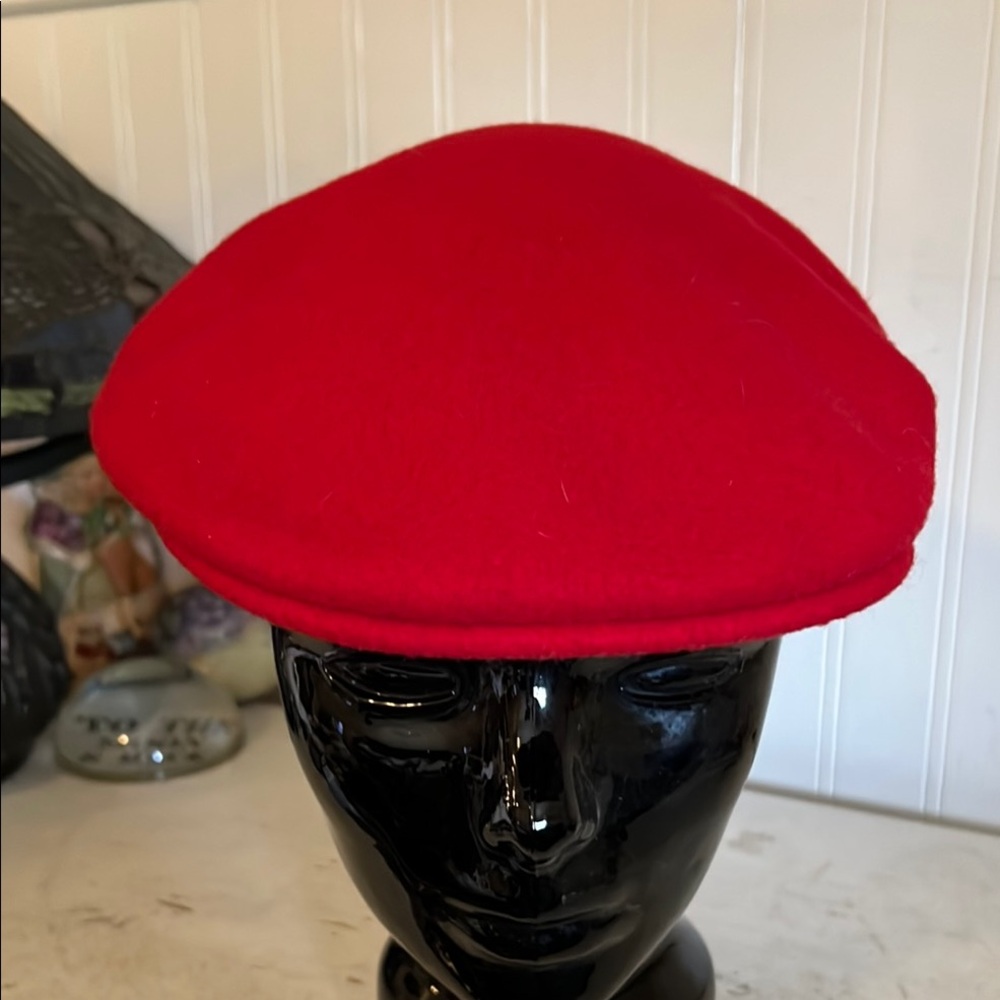 Kangol Red Beret Hat Wool Blend Accessory hat newsboy
